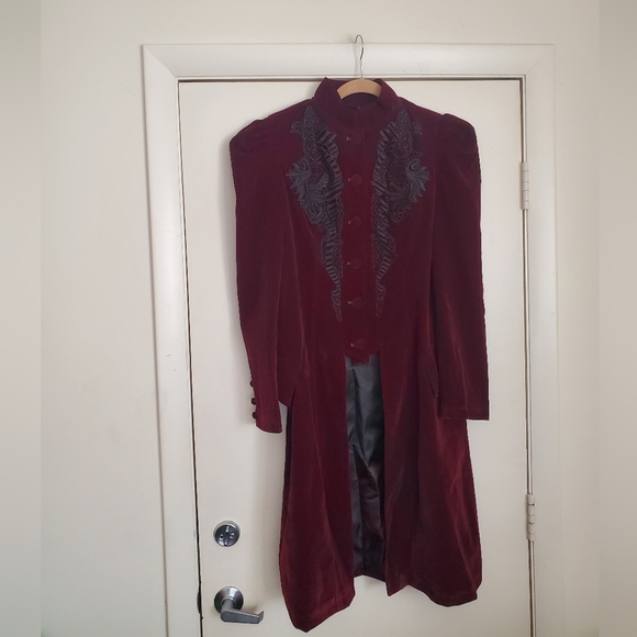 Punk Rave Jackets & Blazers - *NWT* PunkRave Elegant Burgundy Velvet Victorian Coat